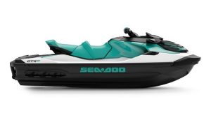 The Sea-Doo GTI in turquoise and black.